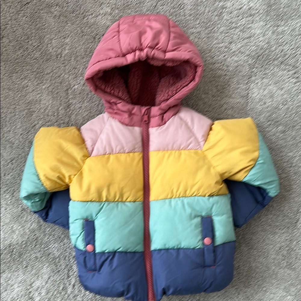 Colorful Hooded Puffer Jacket